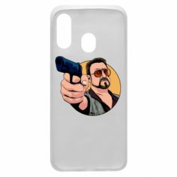 Чехол для Samsung A40 Лебовски с пушкой - PrintSalon