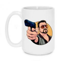 Чашка 420ml Лебовски с пушкой - PrintSalon