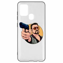Чехол для Samsung A21s Лебовски с пушкой - PrintSalon