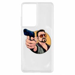 Чехол для Samsung S21 Ultra Лебовски с пушкой - PrintSalon