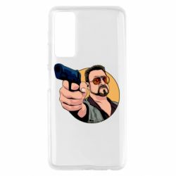 Чехол для Huawei P Smart 2021 Лебовски с пушкой - PrintSalon