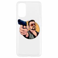 Чехол для Oppo Reno 4 Лебовски с пушкой - PrintSalon