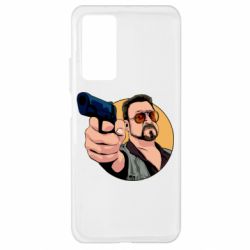Чехол для Xiaomi Mi 10T/10T Pro Лебовски с пушкой - PrintSalon