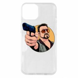 Чехол для iPhone 14 Лебовски с пушкой - PrintSalon