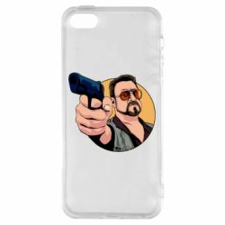 Чехол для iPhone5/5S/SE Лебовски с пушкой - PrintSalon