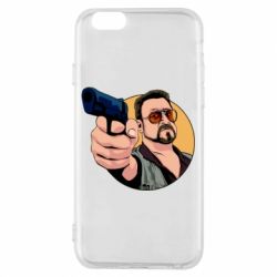 Чехол для iPhone 6/6S Лебовски с пушкой - PrintSalon