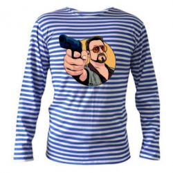 Тельняшка с длинным рукавом Лебовски с пушкой - PrintSalon