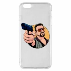 Чехол для iPhone 6 Plus/6S Plus Лебовски с пушкой - PrintSalon
