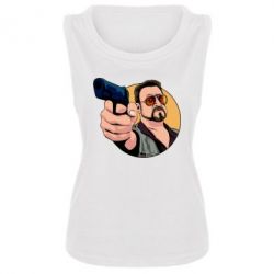 Женская майка Лебовски с пушкой - PrintSalon