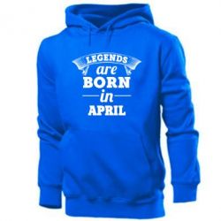 Мужское худи Legends are born in April - PrintSalon