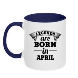 Чашка двокольорова Legends are born in April