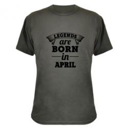 Камуфляжная футболка Legends are born in April - PrintSalon