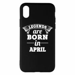 Чехол для iPhone X/Xs Legends are born in April - PrintSalon