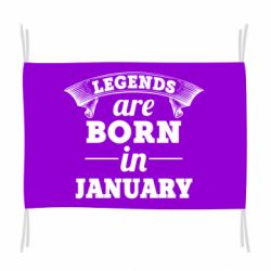 Флаг Legends are born in January - PrintSalon
