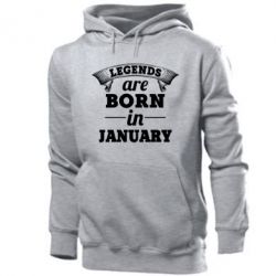 Мужское худи Legends are born in January - PrintSalon