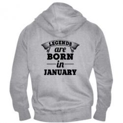 Мужское худи на молнии Legends are born in January - PrintSalon