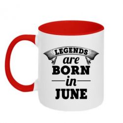 Чашка двокольорова Legends are born in June