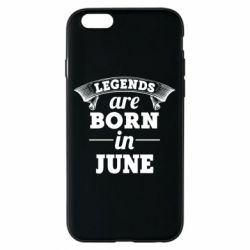 Чехол для iPhone 6/6S Legends are born in June - PrintSalon