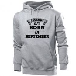 Мужское худи Legends are born in September - PrintSalon