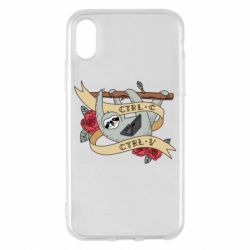 Чехол для iPhone X/Xs Lenivets with a laptop - PrintSalon