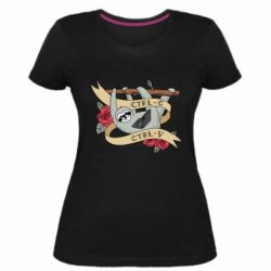 Женская премиум футболка Lenivets with a laptop - PrintSalon