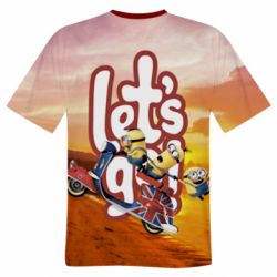 Мужская футболка 3D LET'S GO MINIONS - PrintSalon