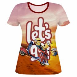 Женская футболка 3D LET'S GO MINIONS - PrintSalon