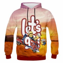 Мужское 3D худи LET'S GO MINIONS - PrintSalon