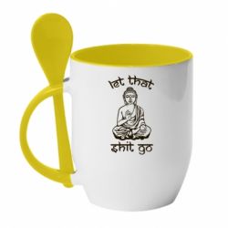 Чашка с ложкой Let that shit go - PrintSalon