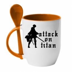 Чашка з ложкою Levi from Attack on Titan - PrintSalon