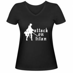 Жіноча футболка з V-подібним вирізом Levi from Attack on Titan - PrintSalon
