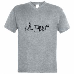 Мужская футболка  с V-образным вырезом Lil Peep - PrintSalon