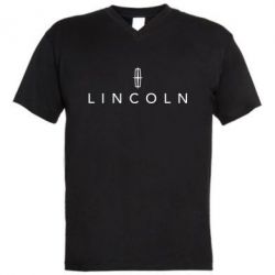 Мужская футболка  с V-образным вырезом Lincoln logo - PrintSalon