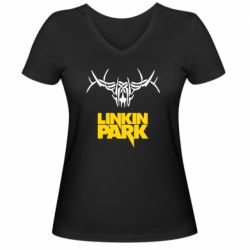 Женская футболка с V-образным вырезом Linkin Park Logo - PrintSalon