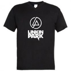 Мужская футболка  с V-образным вырезом Linkin Park - PrintSalon