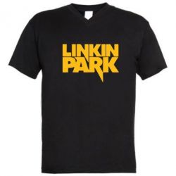 Мужская футболка  с V-образным вырезом Линкин Парк - PrintSalon