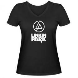 Женская футболка с V-образным вырезом Linkin Park - PrintSalon