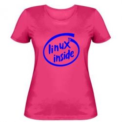 Женская футболка Linux Inside - PrintSalon