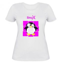 Жіноча футболка Linux pinguine - PrintSalon