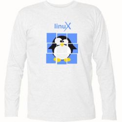 Футболка з довгим рукавом Linux pinguine - PrintSalon