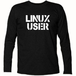 Футболка с длинным рукавом Linux User - PrintSalon