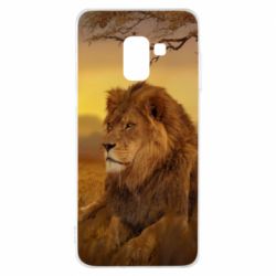Чехол для Samsung A8 2018 Lion in the field