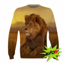 Детский 3D свитшот Lion in the field - PrintSalon