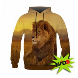 Детское 3D худи Lion in the field - PrintSalon