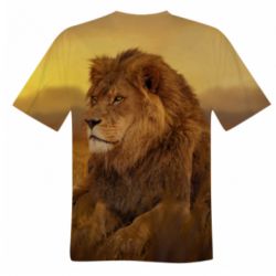 Мужская футболка 3D Lion in the field - PrintSalon