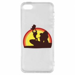Чохол для iphone 5/5S/SE Lion king silhouette - PrintSalon