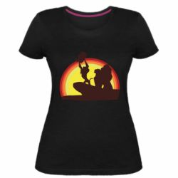 Жіноча преміум футболка Lion king silhouette - PrintSalon