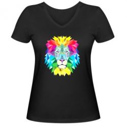 Жіноча футболка з V-подібним вирізом Lion vector - PrintSalon