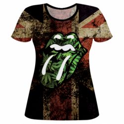 Женская футболка 3D Lips in hemp-PrintSalon Женская футболка 3D Lips in hemp