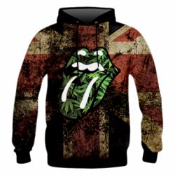 Чоловіче 3D худі Lips in hemp - PrintSalon